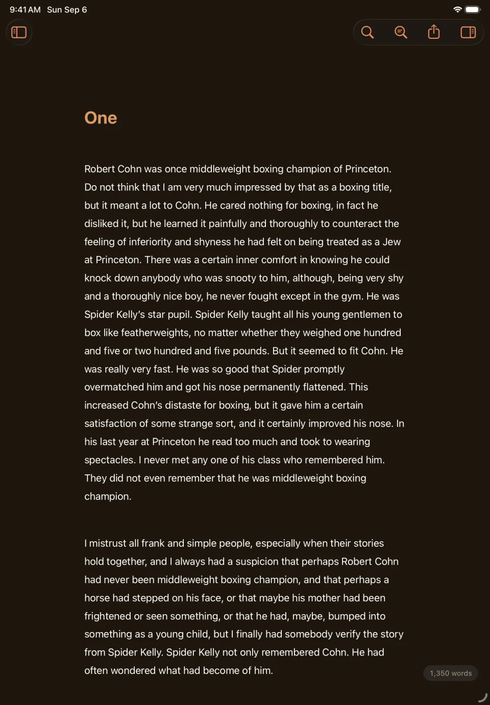 The same page in the Dusk theme.